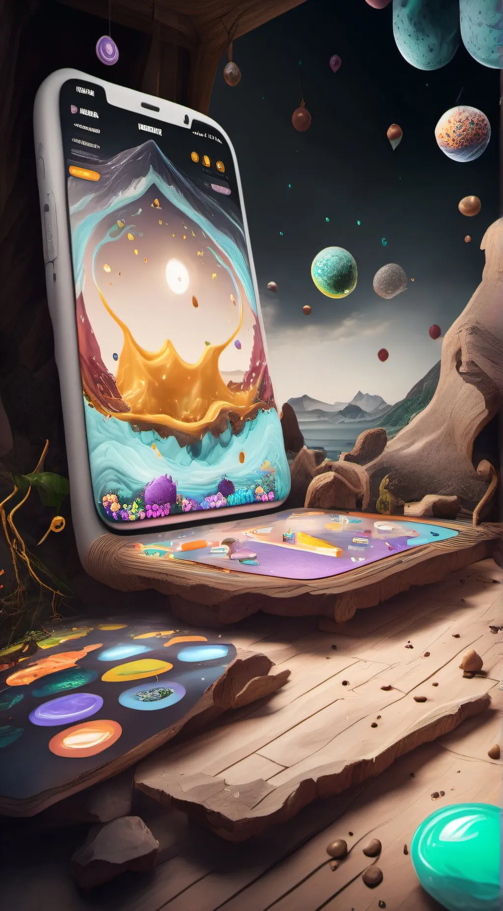 ai character: King of App Store  background