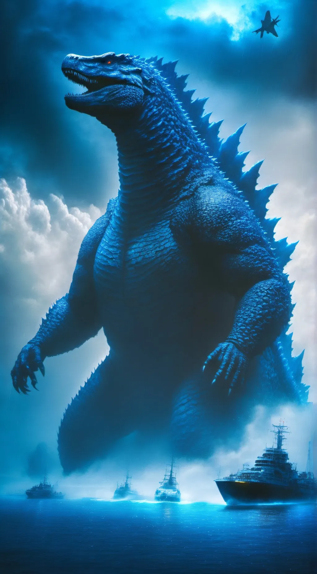 ai character: gojira[[2019]]₩ background