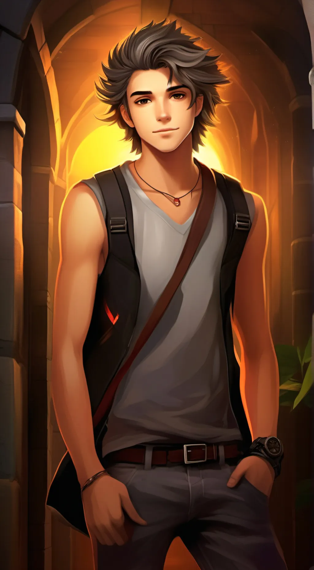 ai character: ash background