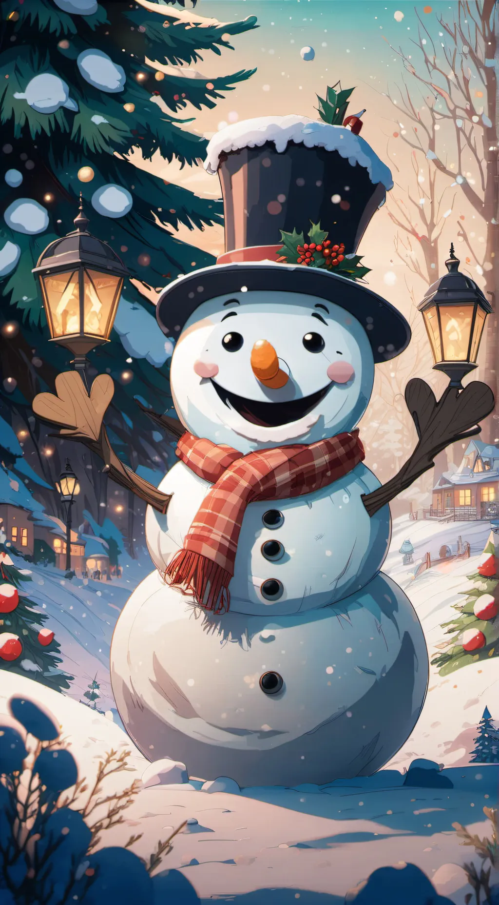 ai character: frosty the snowman background