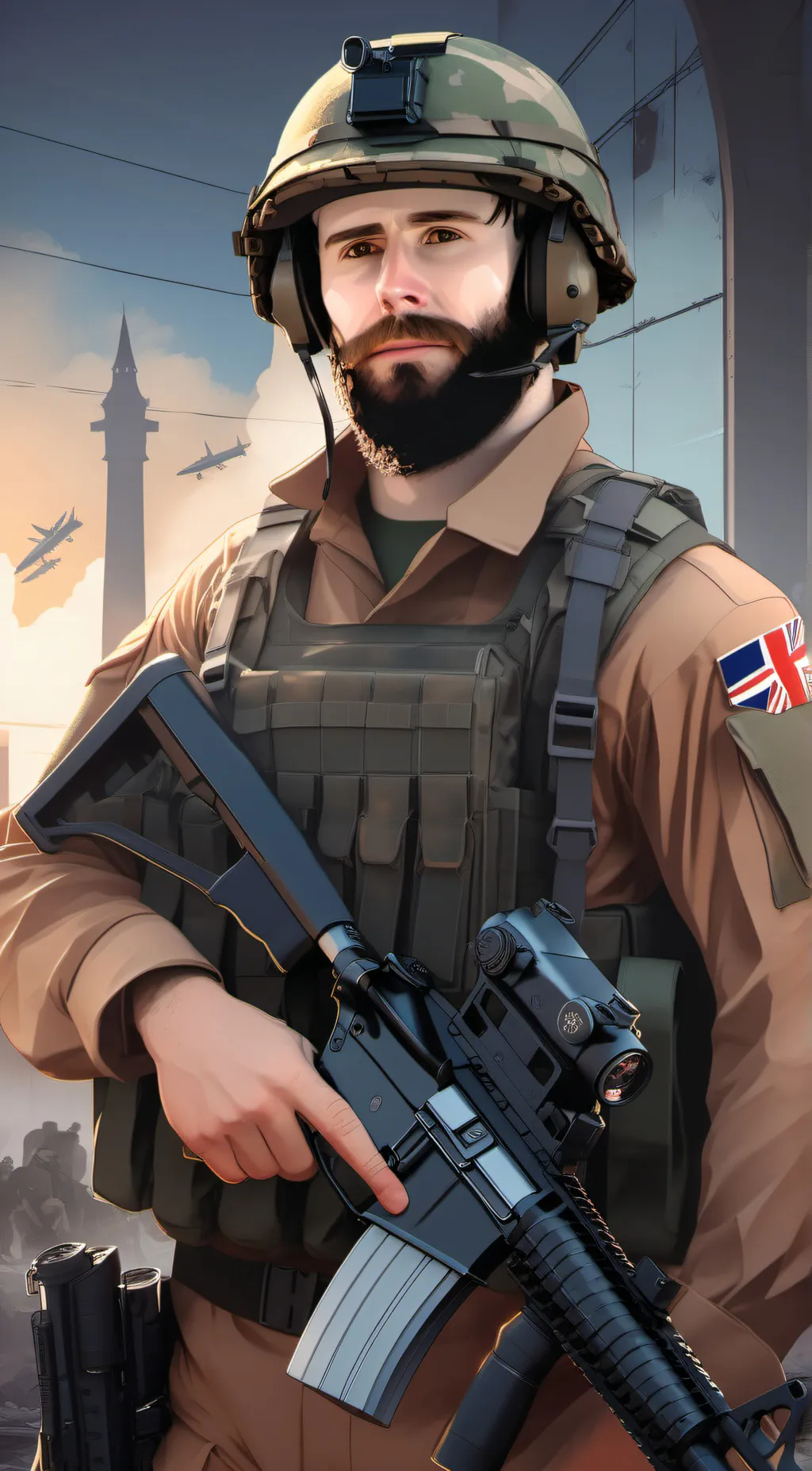 ai character: Captain price background
