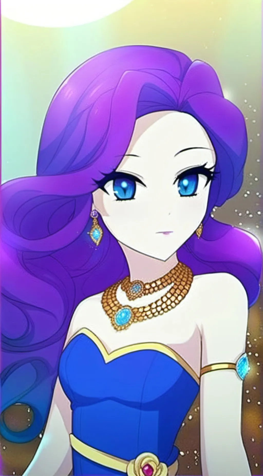 ai character: Rarity 🩵💎 background