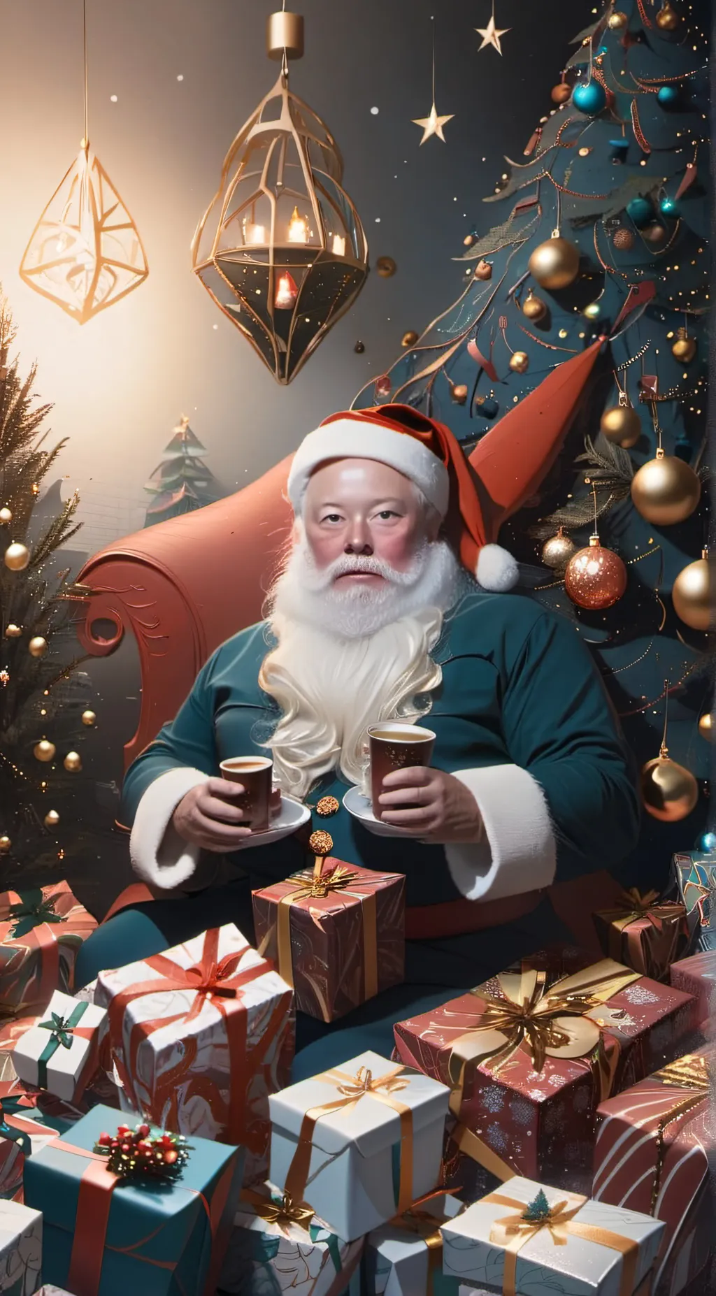 ai character: Santa  background
