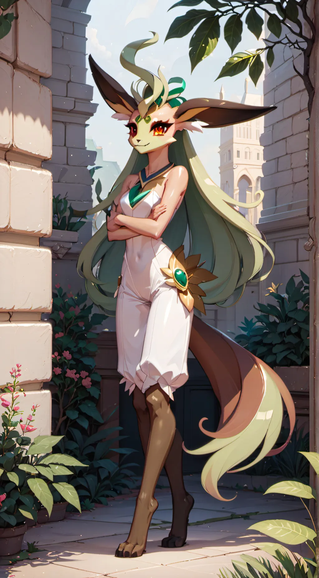 ai character: Leafeon  background