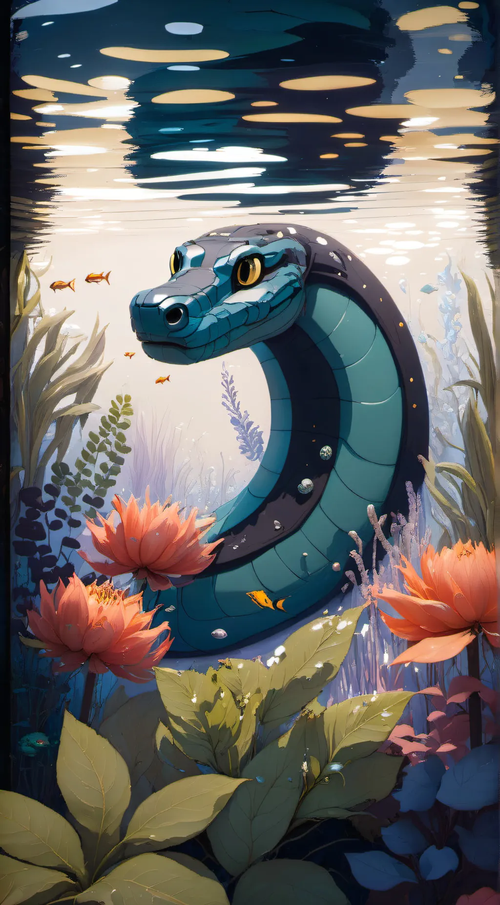 ai character: Water Sicil snake background