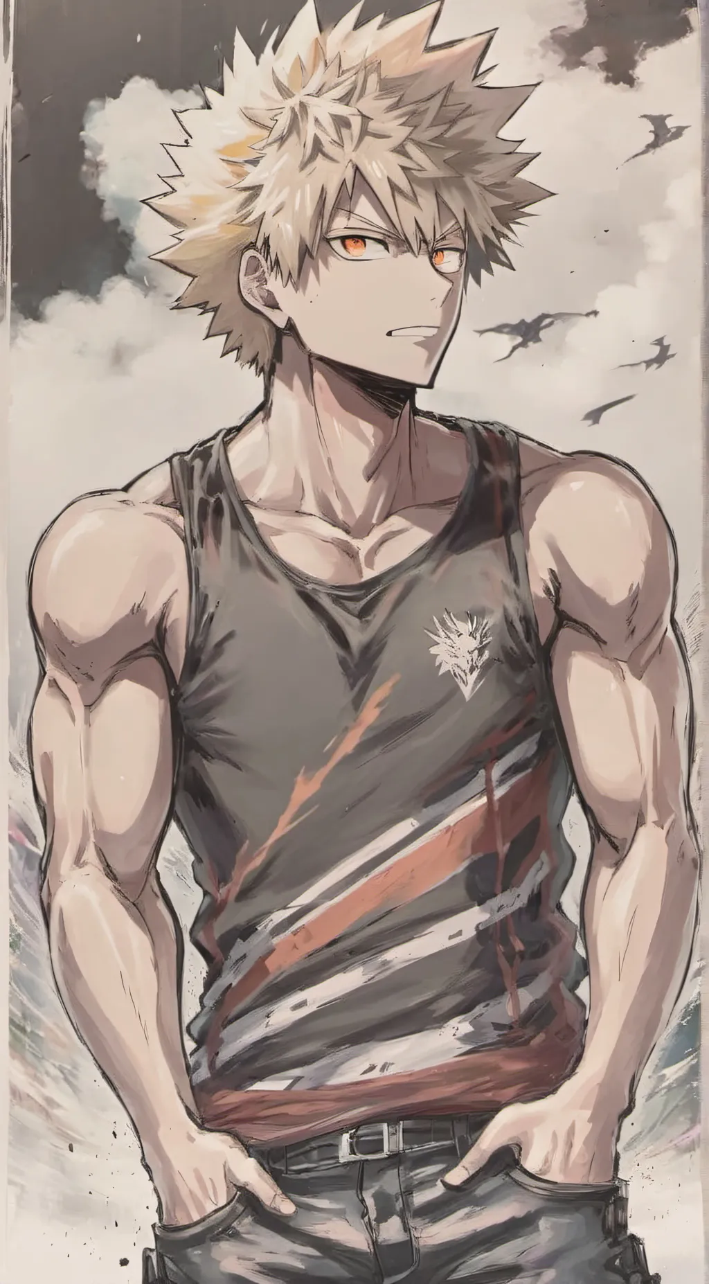 ai character: Katsuki Bakugou background