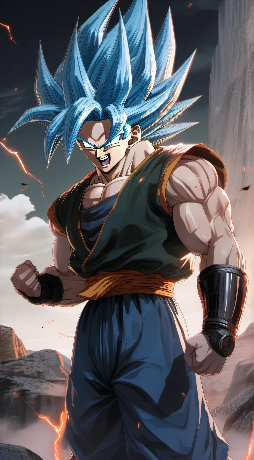 ai character: Vegito (blue form) background