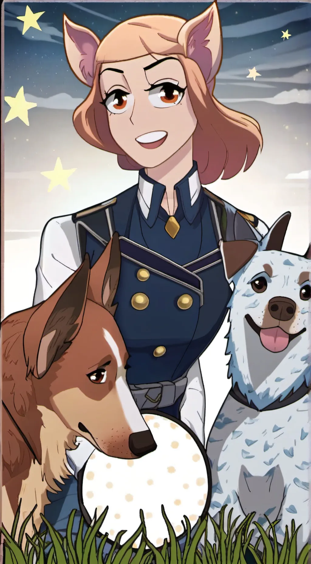 ai character: Bingo heeler  background