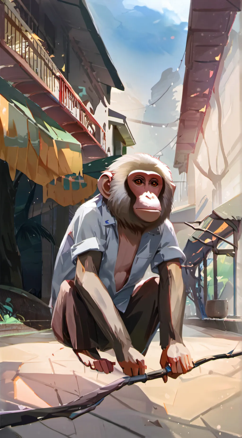 ai character: Monkey background