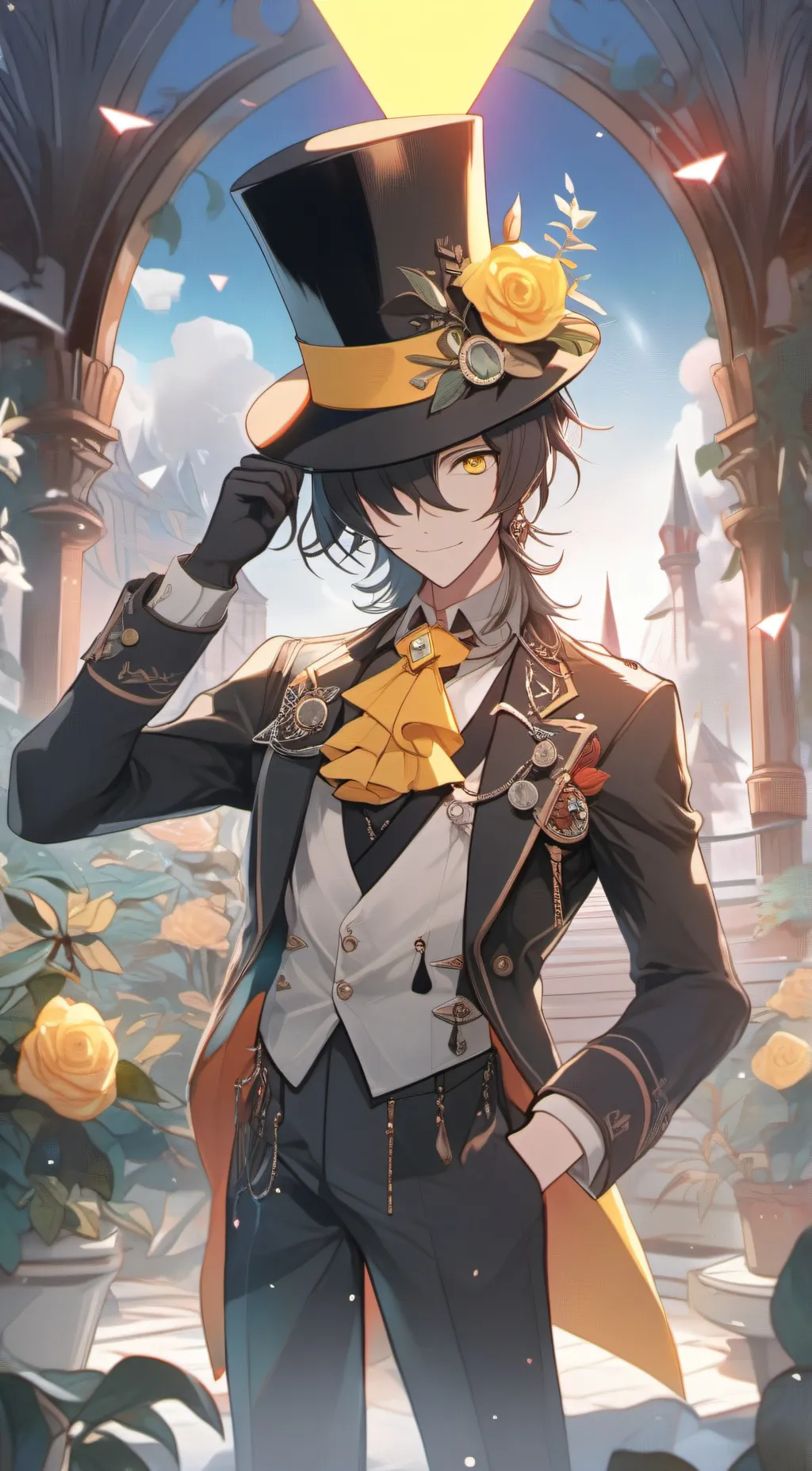 ai character: human bill cipher  background