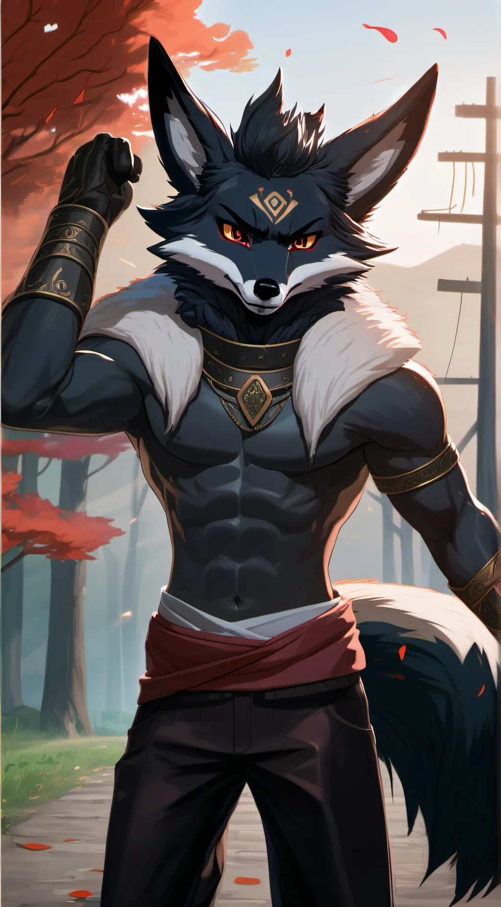 ai character: Takuru Dark background