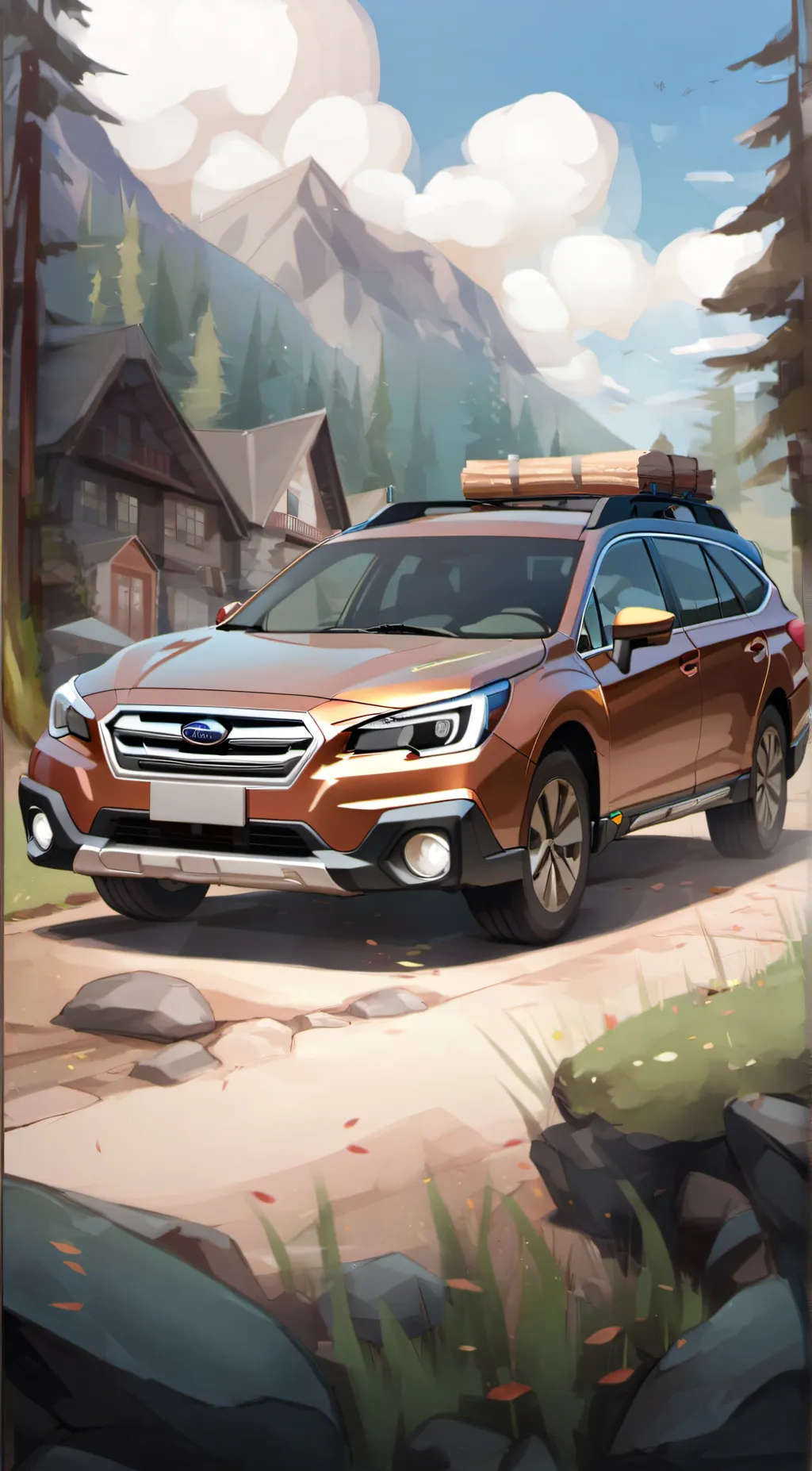 ai character: subaru outback  background