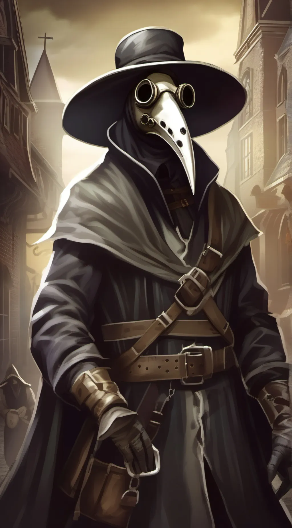 ai character: The plague doctor background