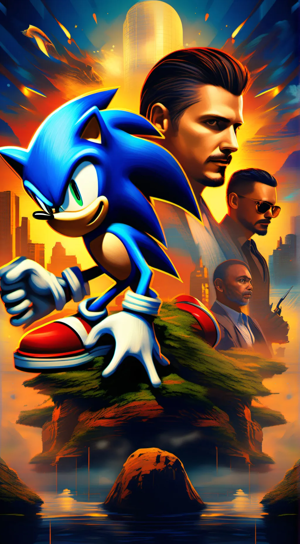 ai character: Sonic Movie 3 background