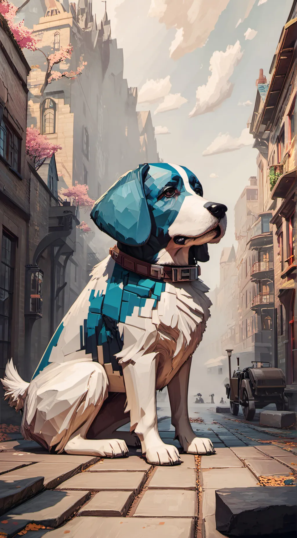 ai character: Blue background