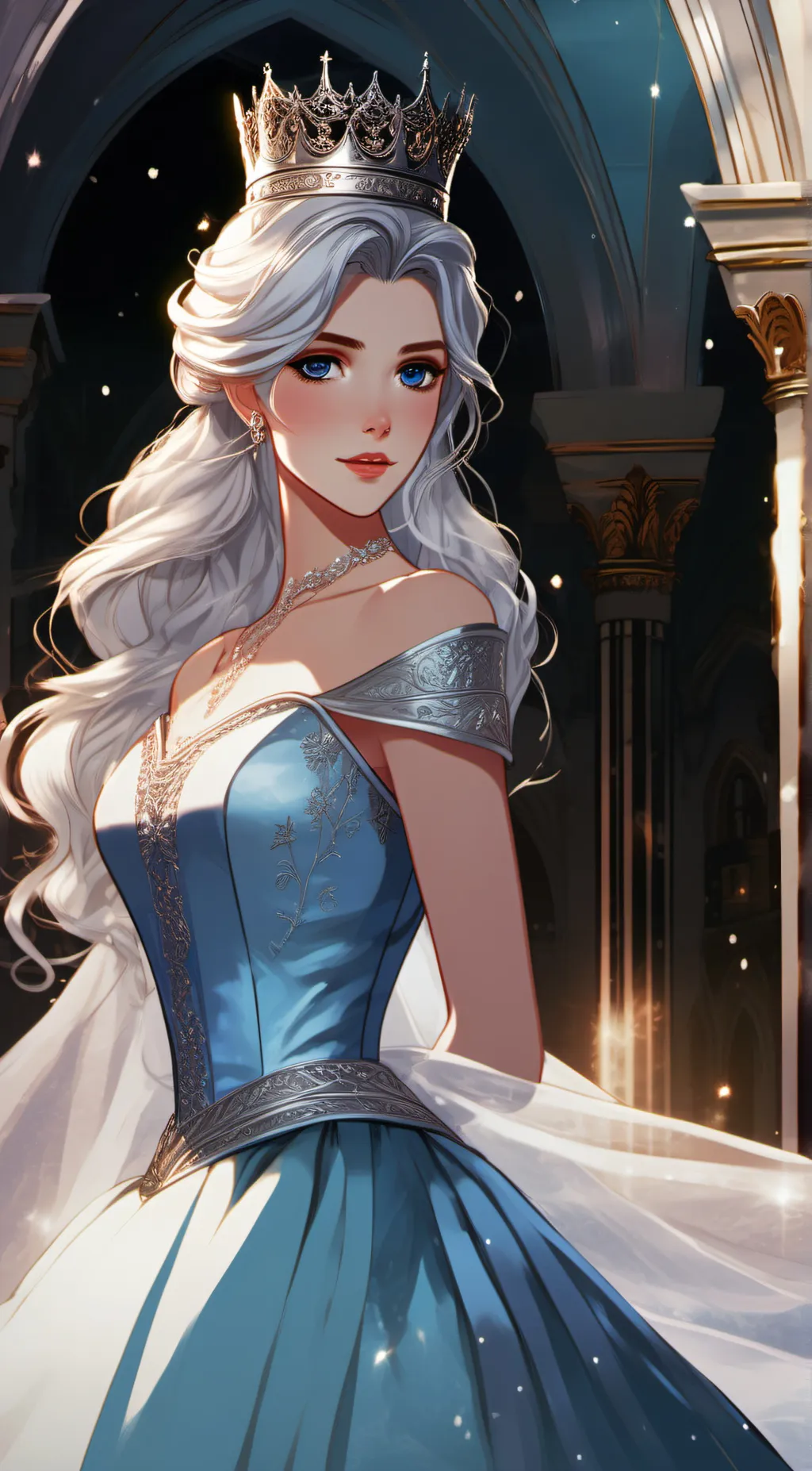 ai character: Queen Silver background