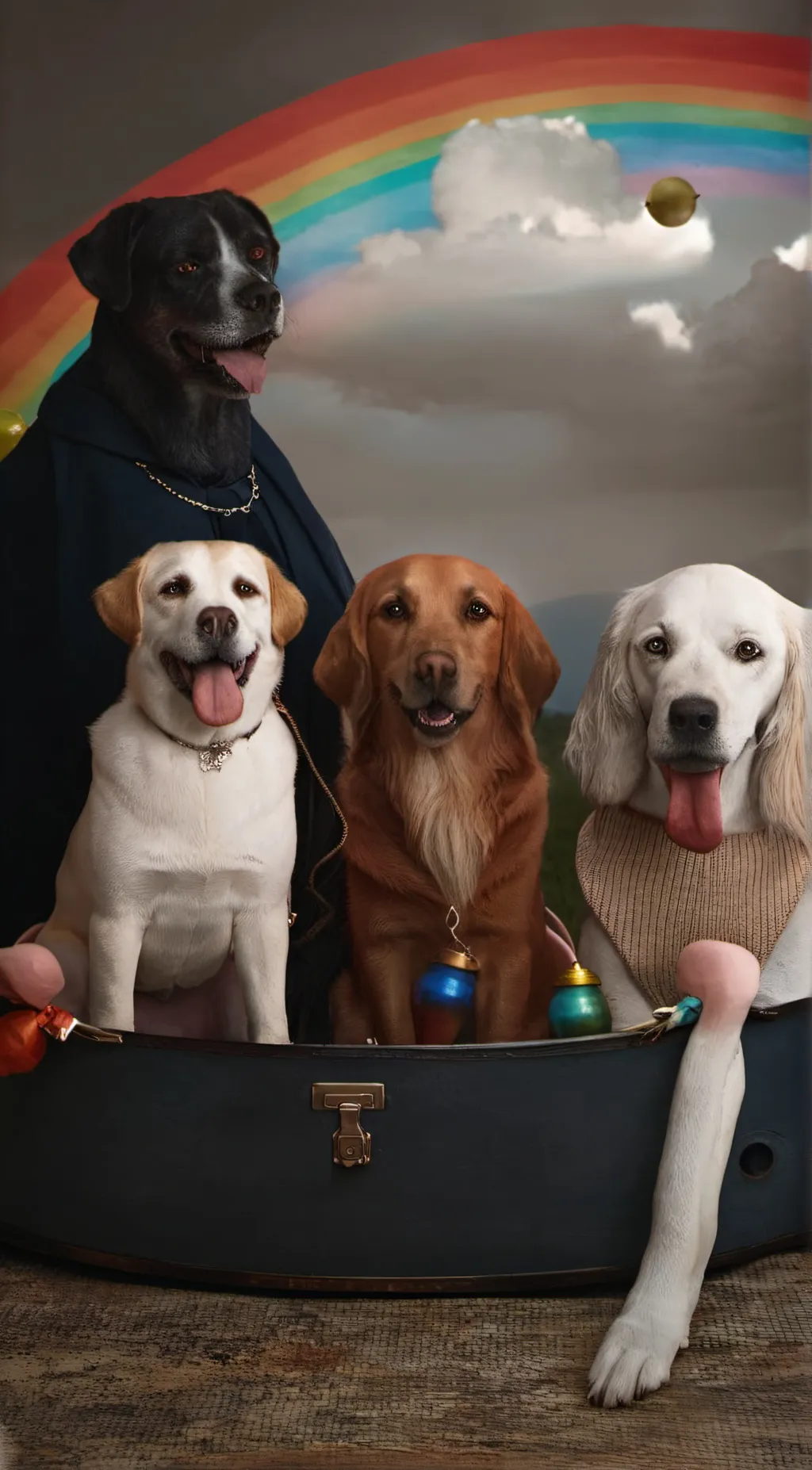 ai character: puppies background