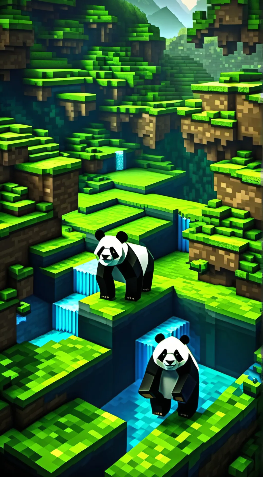 ai character: Minecraft Panda background