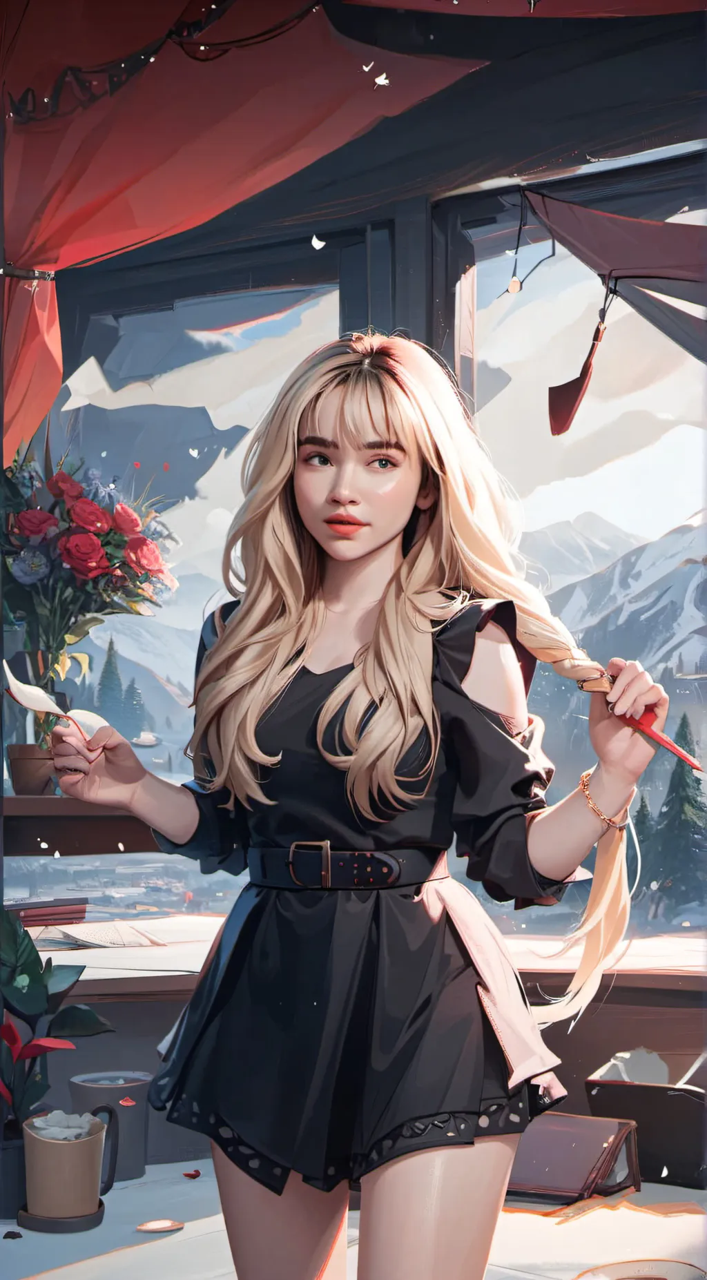 ai character: Sabrina Carpenter background
