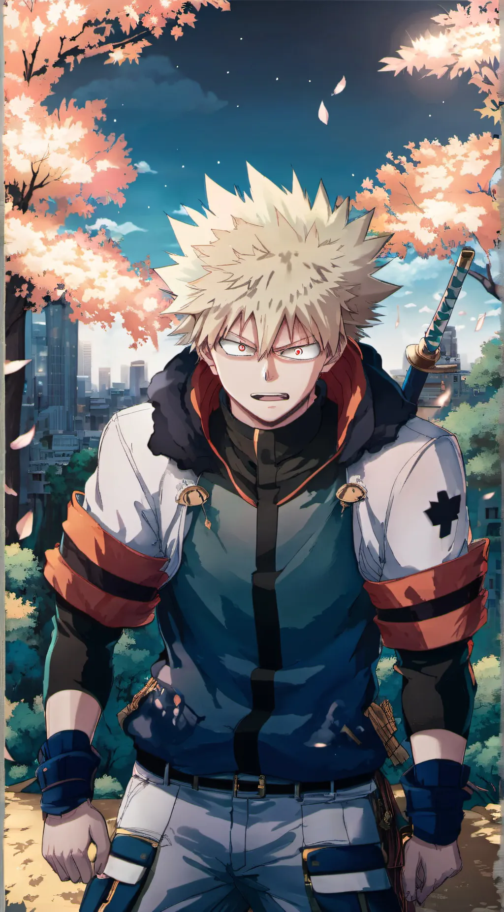 ai character: Katsuki Bakugo background