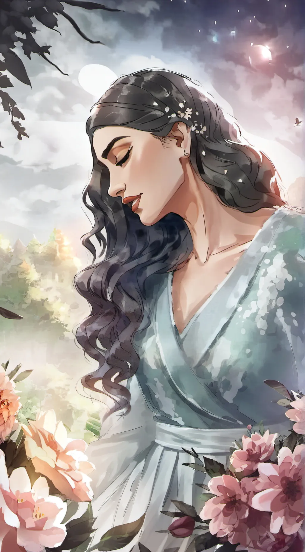 ai character: Rose background