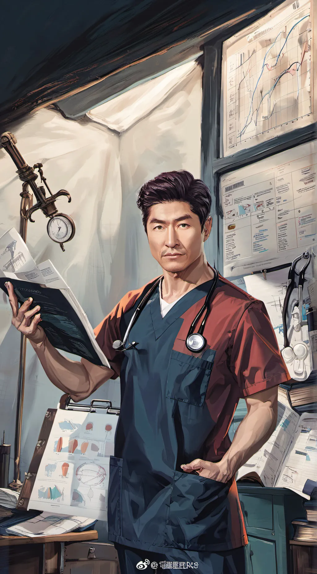 ai character: Dr Ethan choi background