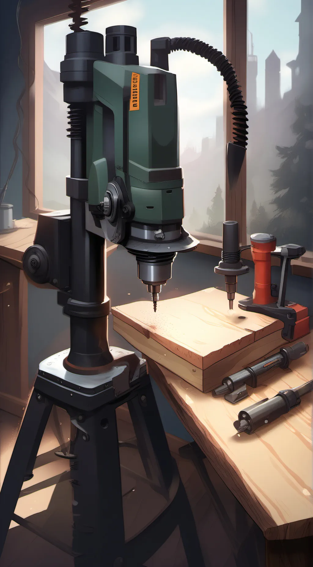 ai character: Drill Woman background