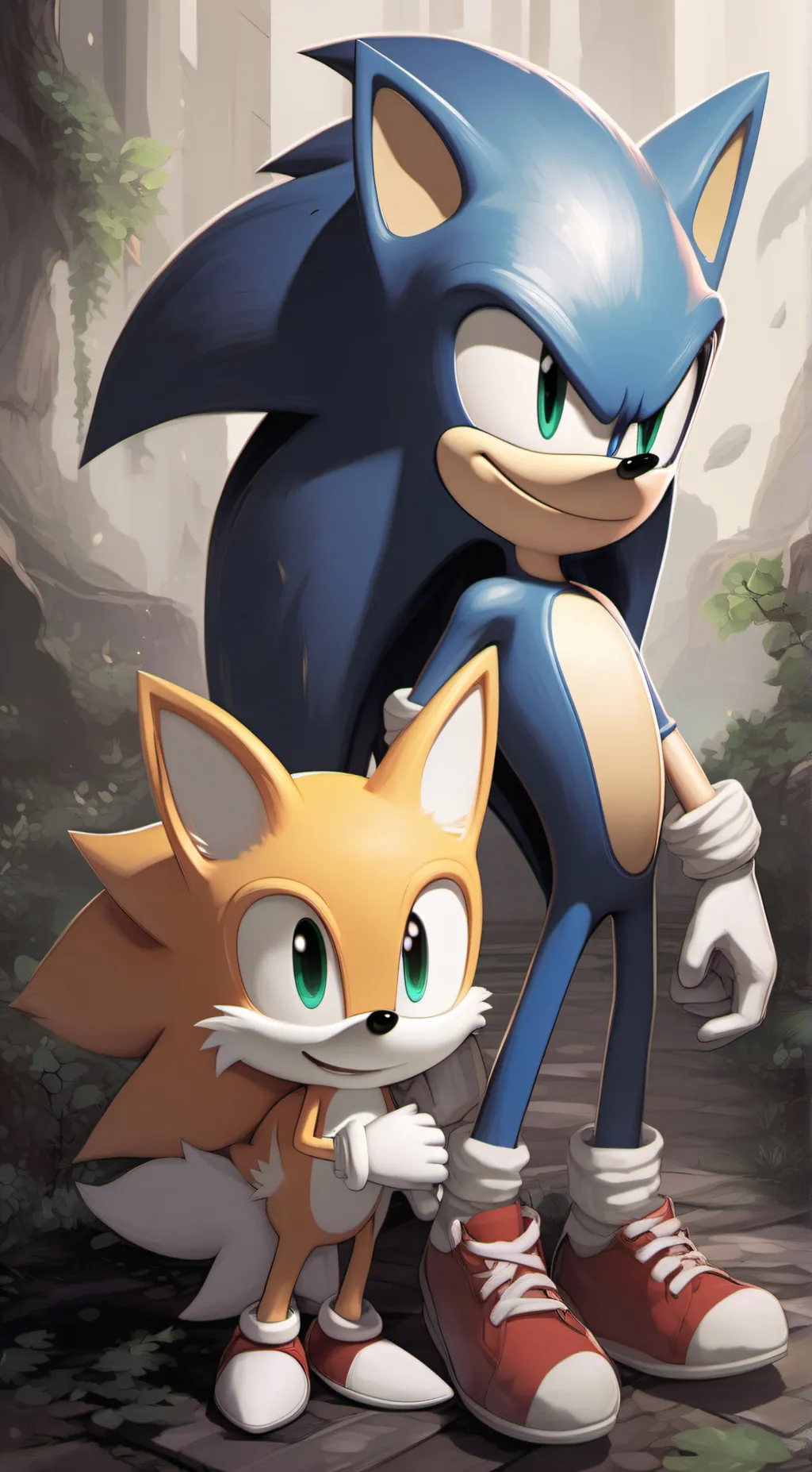 ai character: Tails and Sonic  background