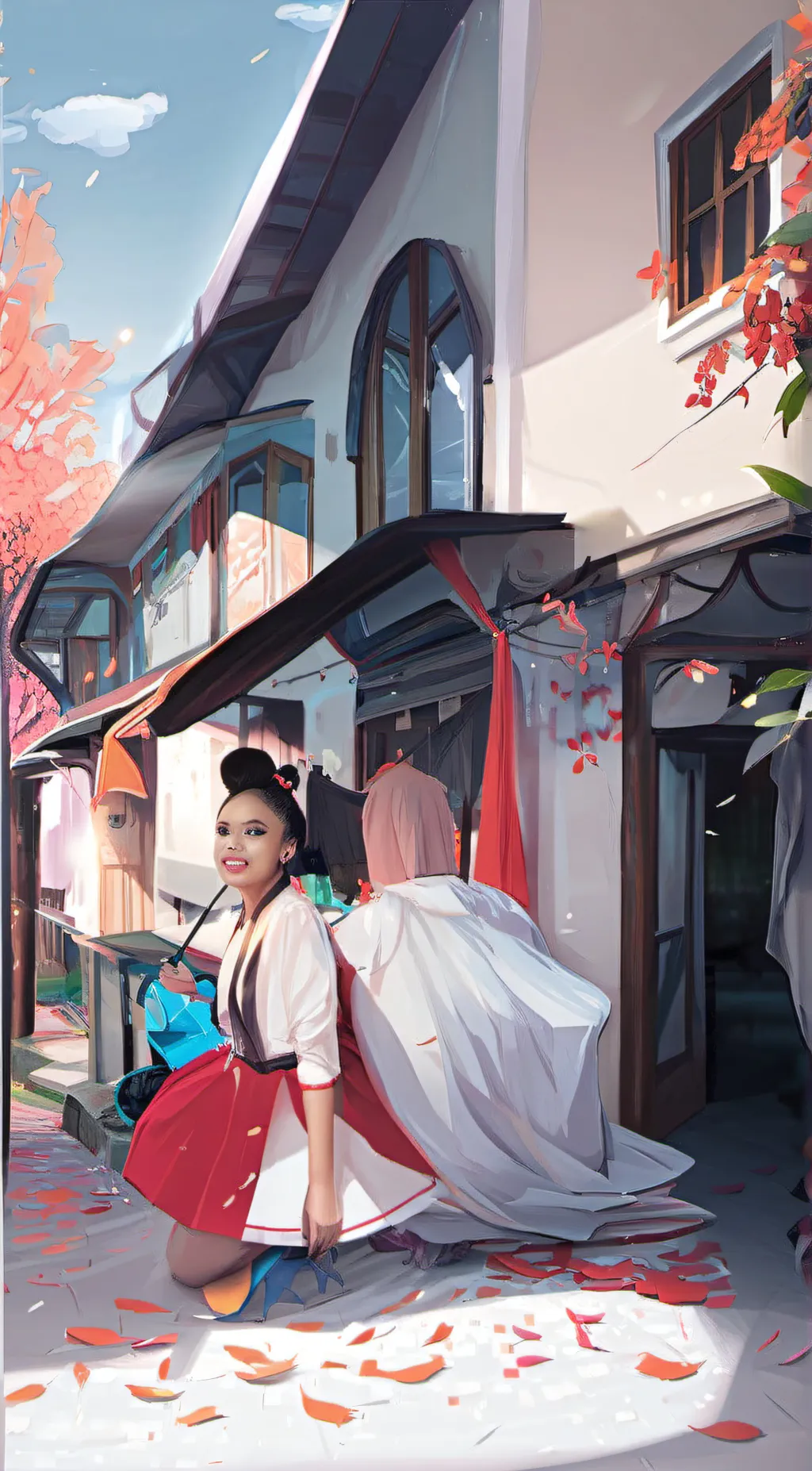 ai character: Autumn background