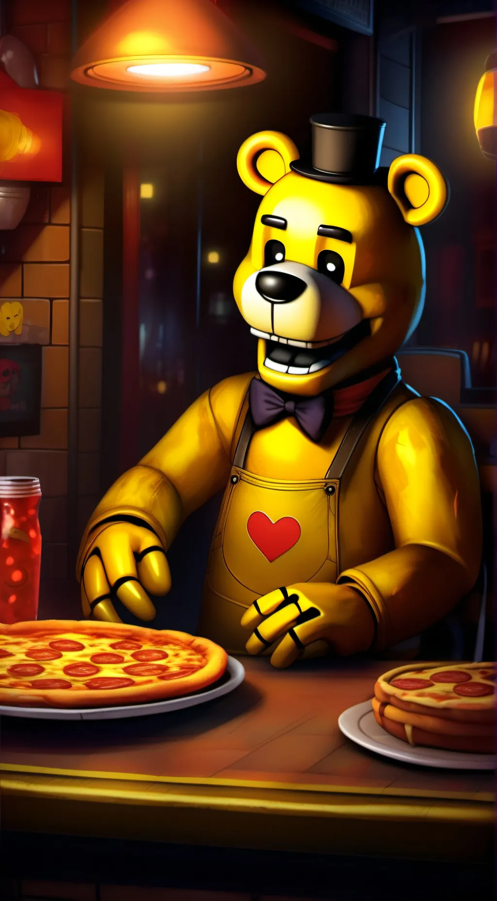 ai character: Golden Freddy background