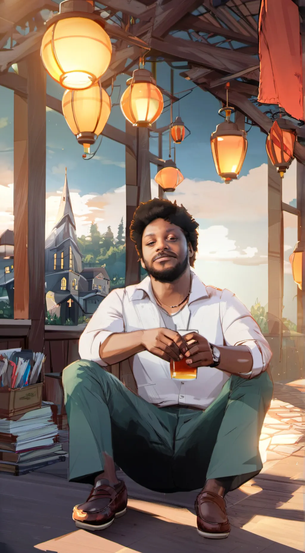 ai character: Chris  background