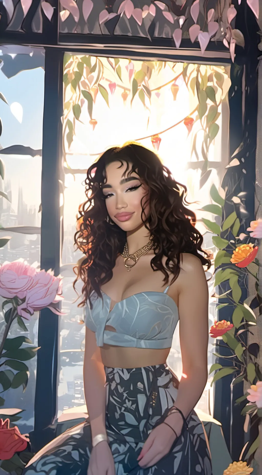 ai character: Mimi Hyung  background