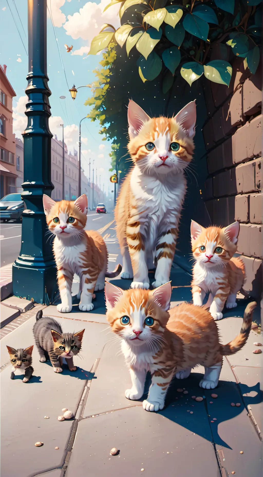 ai character: Abandoned cats background