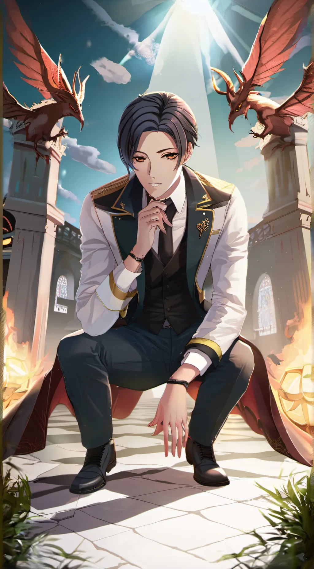 ai character: Lucifer*obeyme!* background