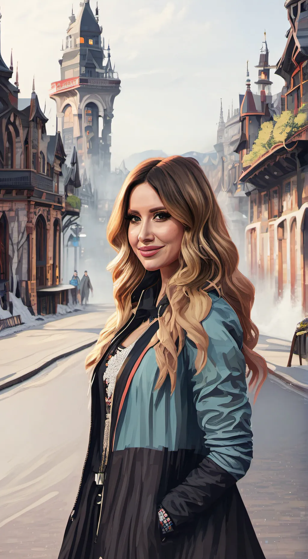 ai character: Ashley Tisdale background