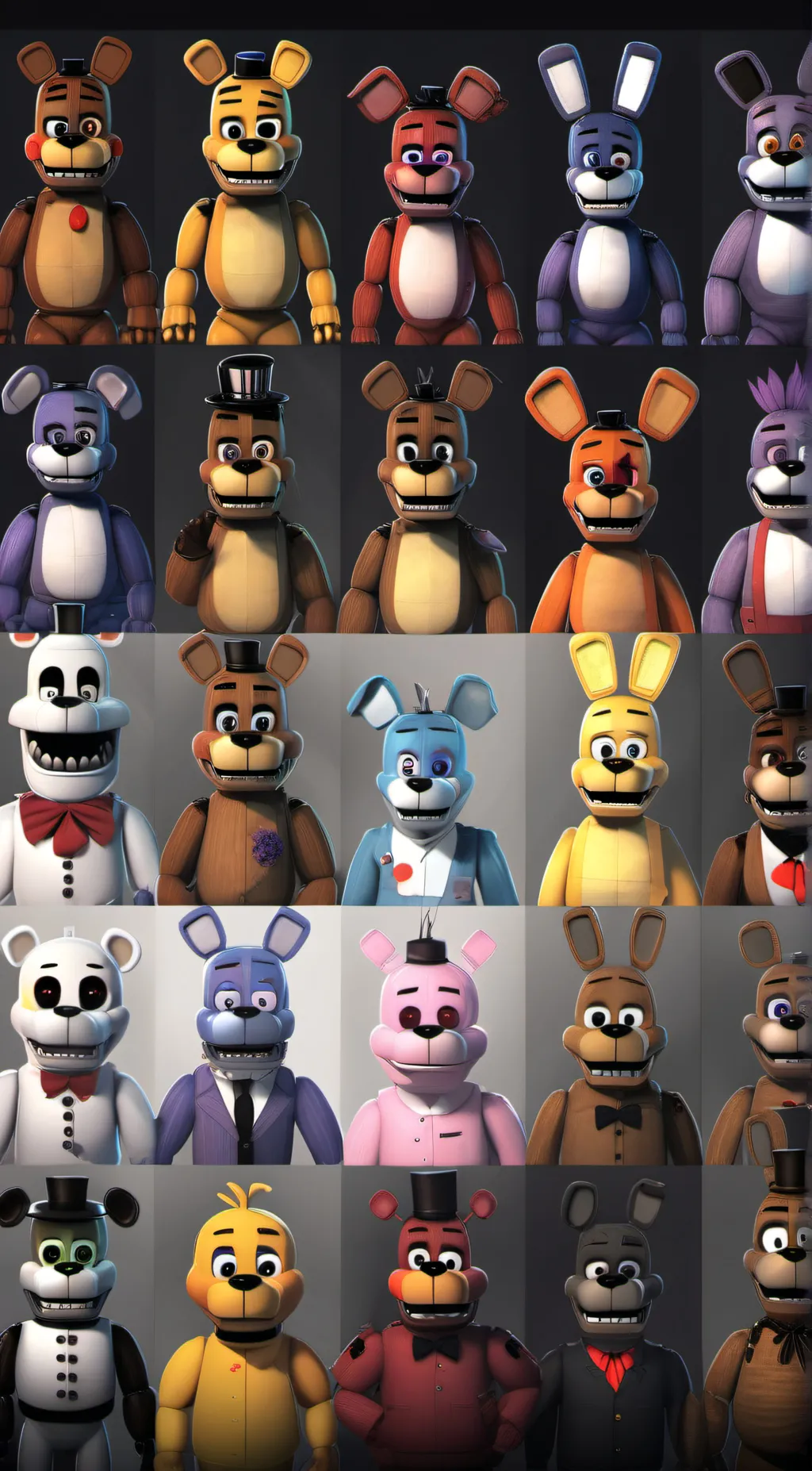 ai character: ALL FNAF background