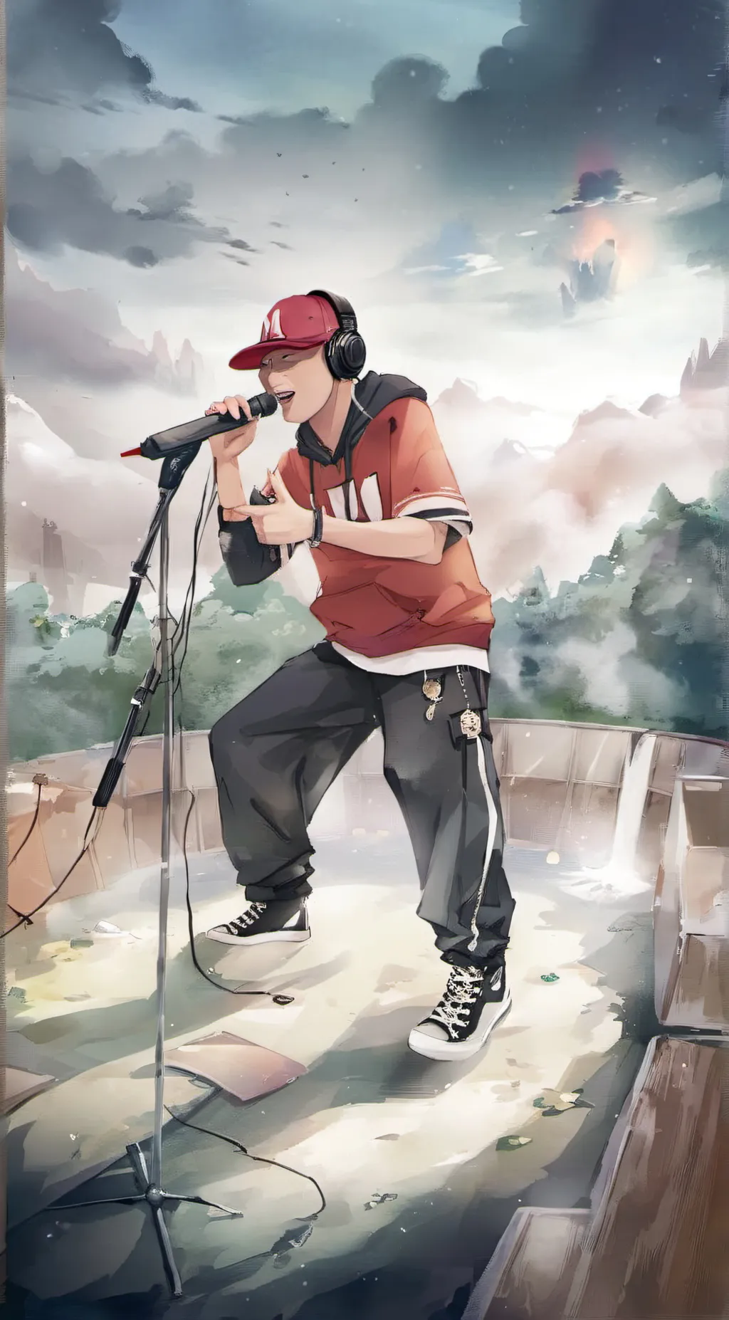 ai character: Eminem  background