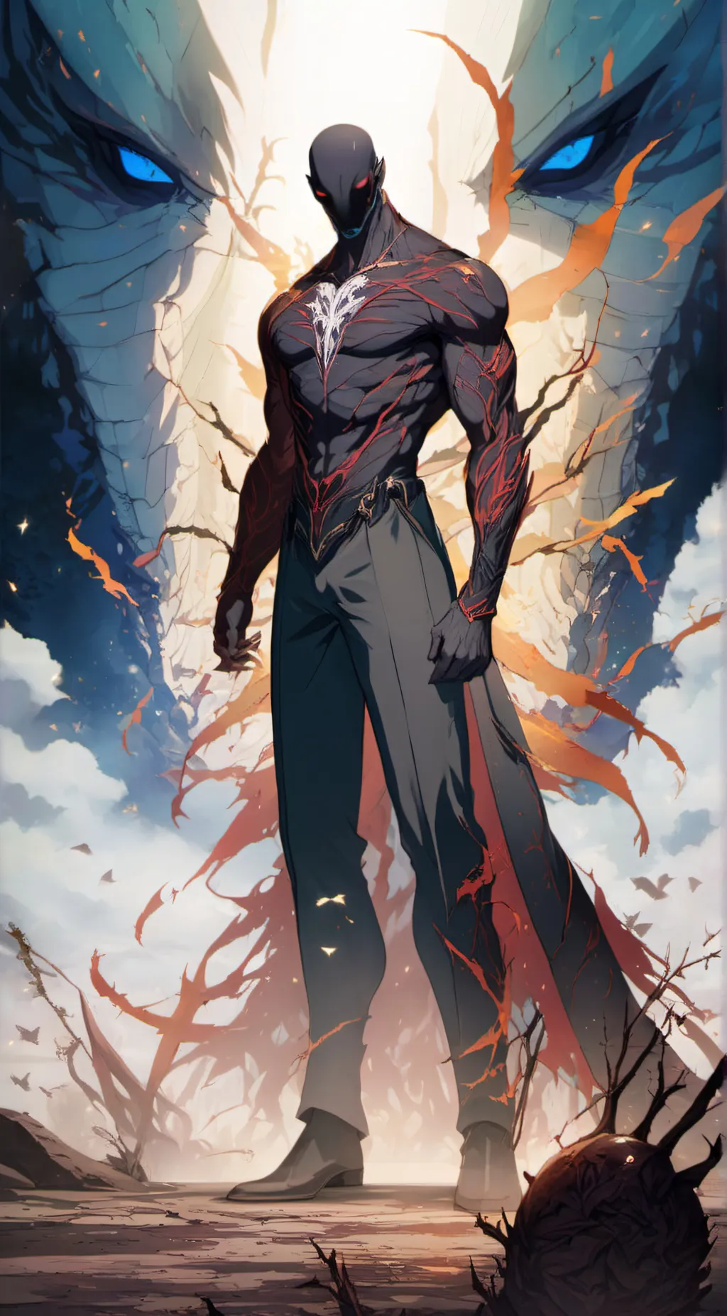 ai character: crimson demon background