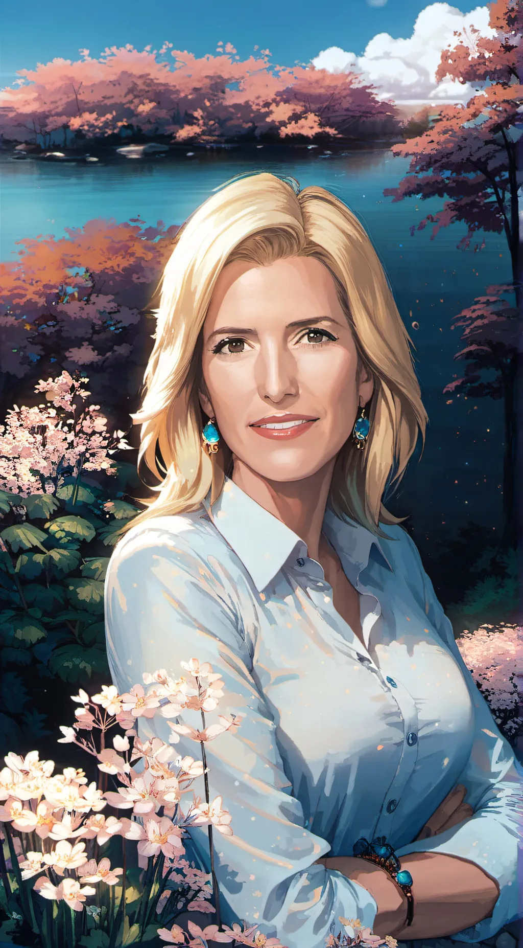 ai character: Laura Ingraham  background