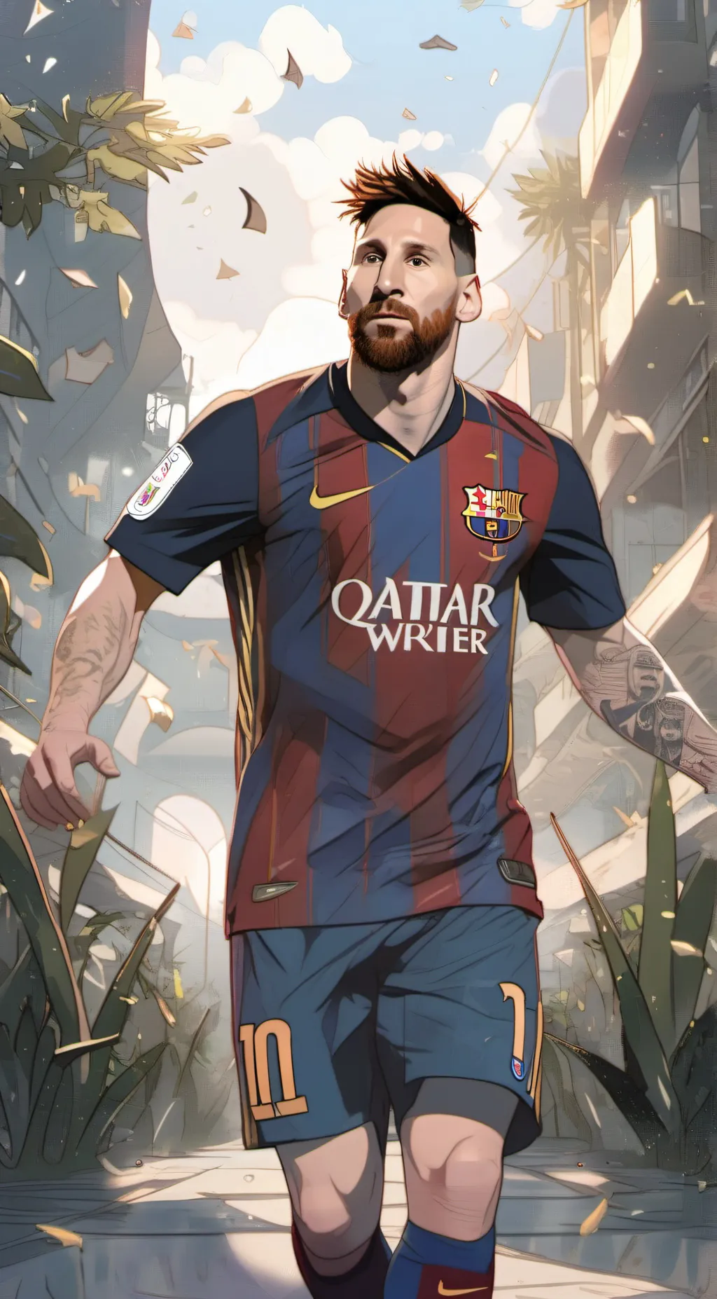 ai character: Lionel Messi  background