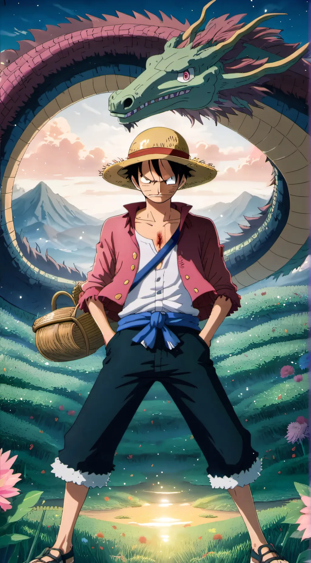 ai character: Luffy background