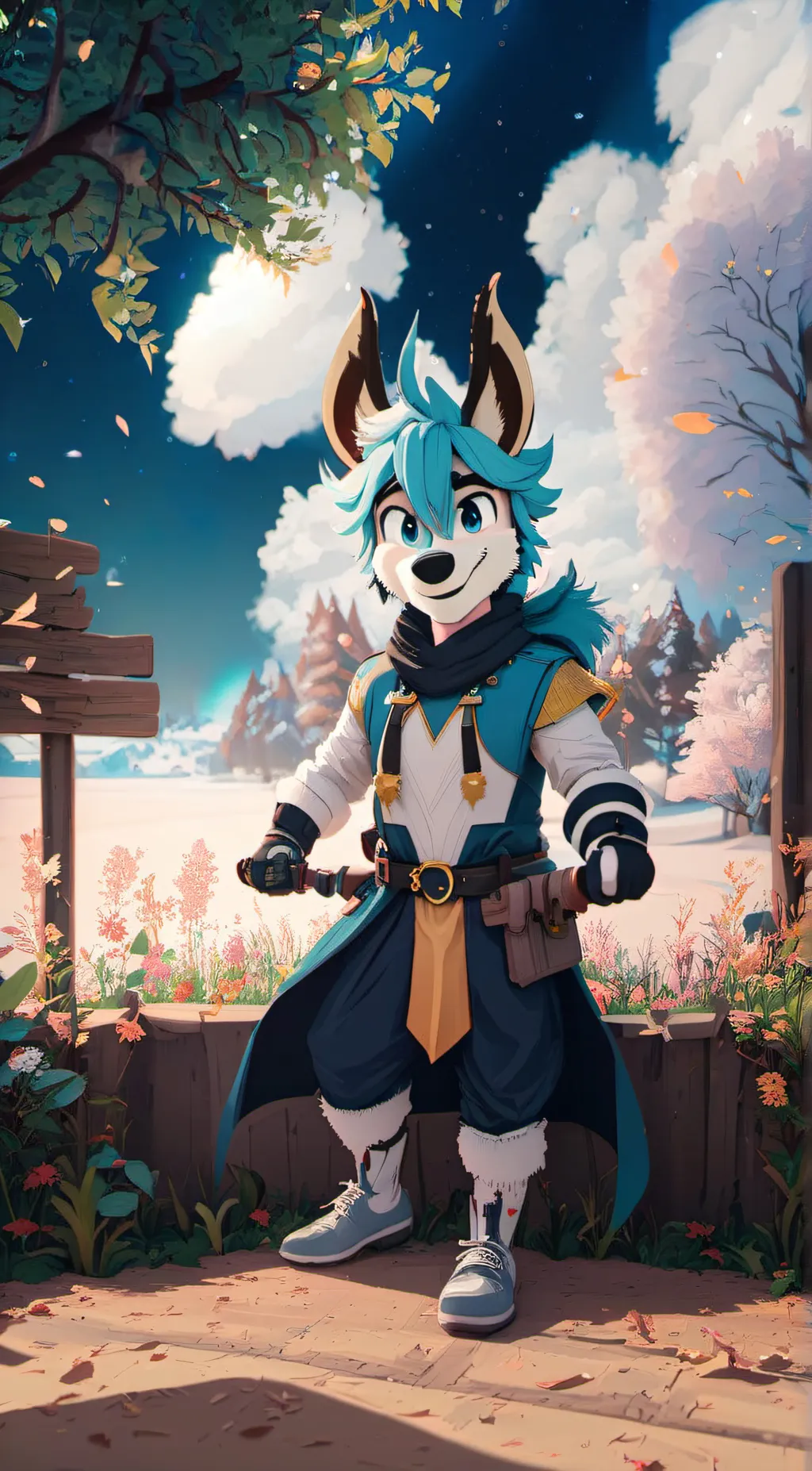 ai character: Furry military  background