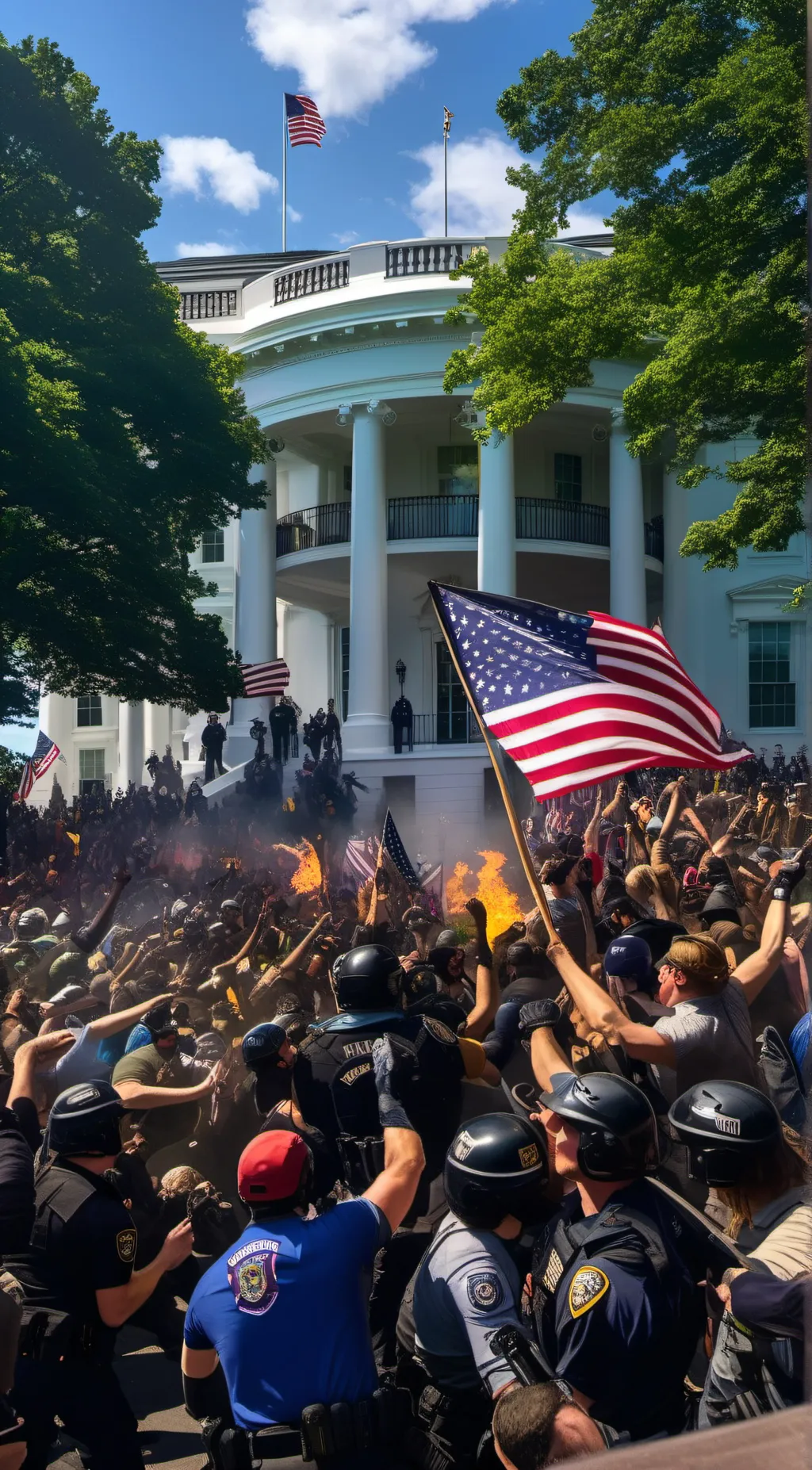 ai character: The protest background