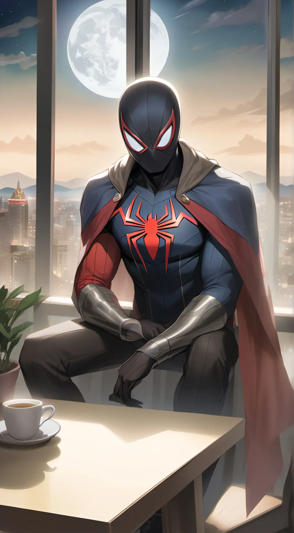 ai character: Miles morales  background