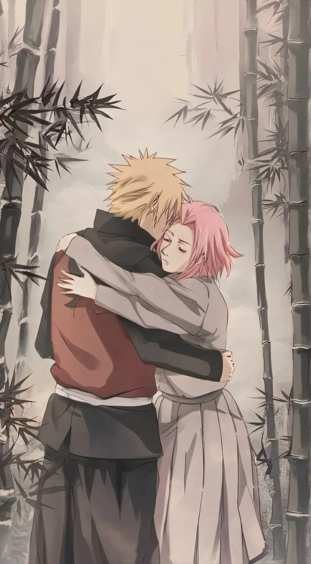 ai character: naruto and Sakura background