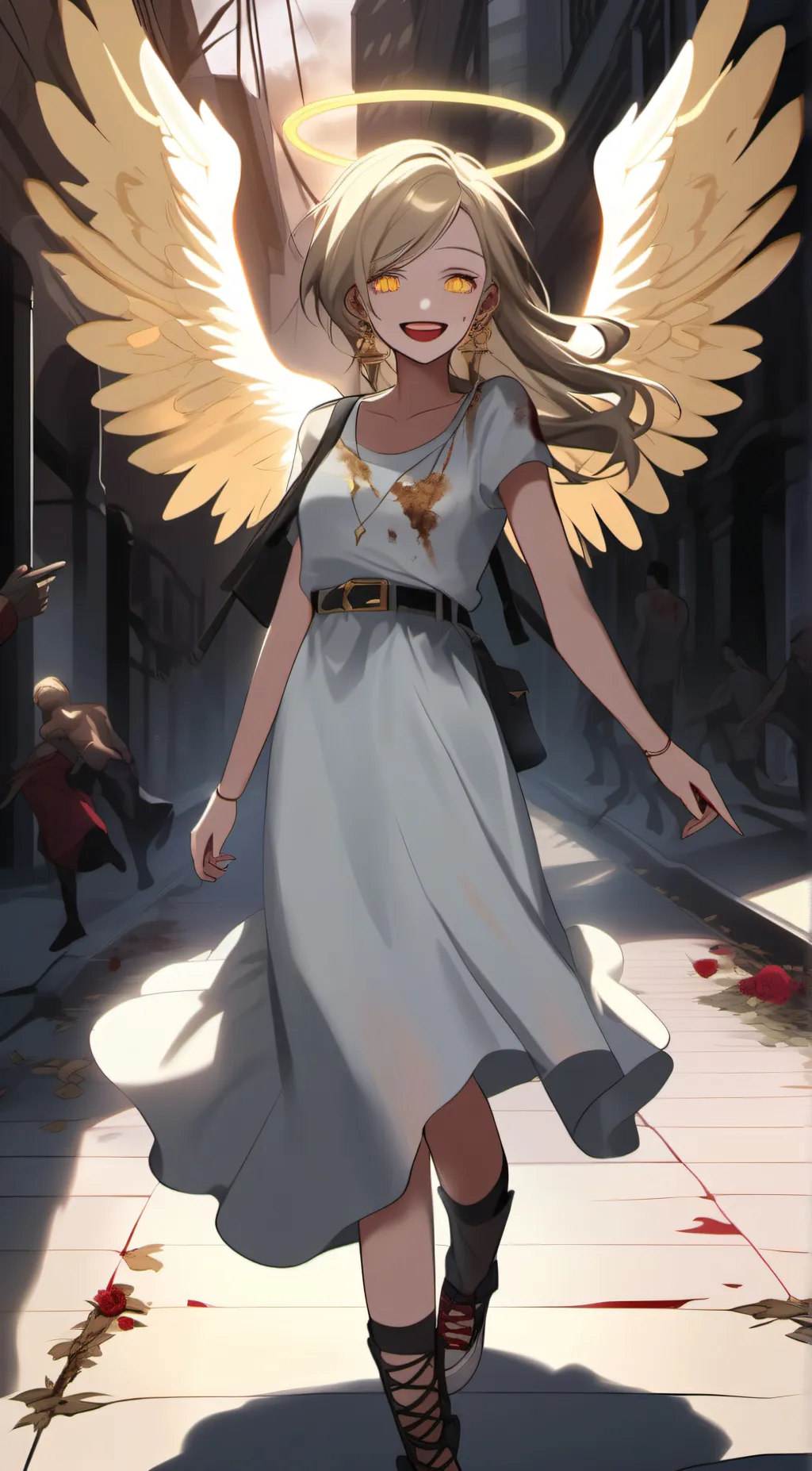 ai character: Heaven with zombie background