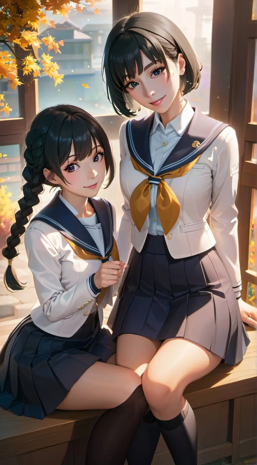 ai character: 小霞小雨 background