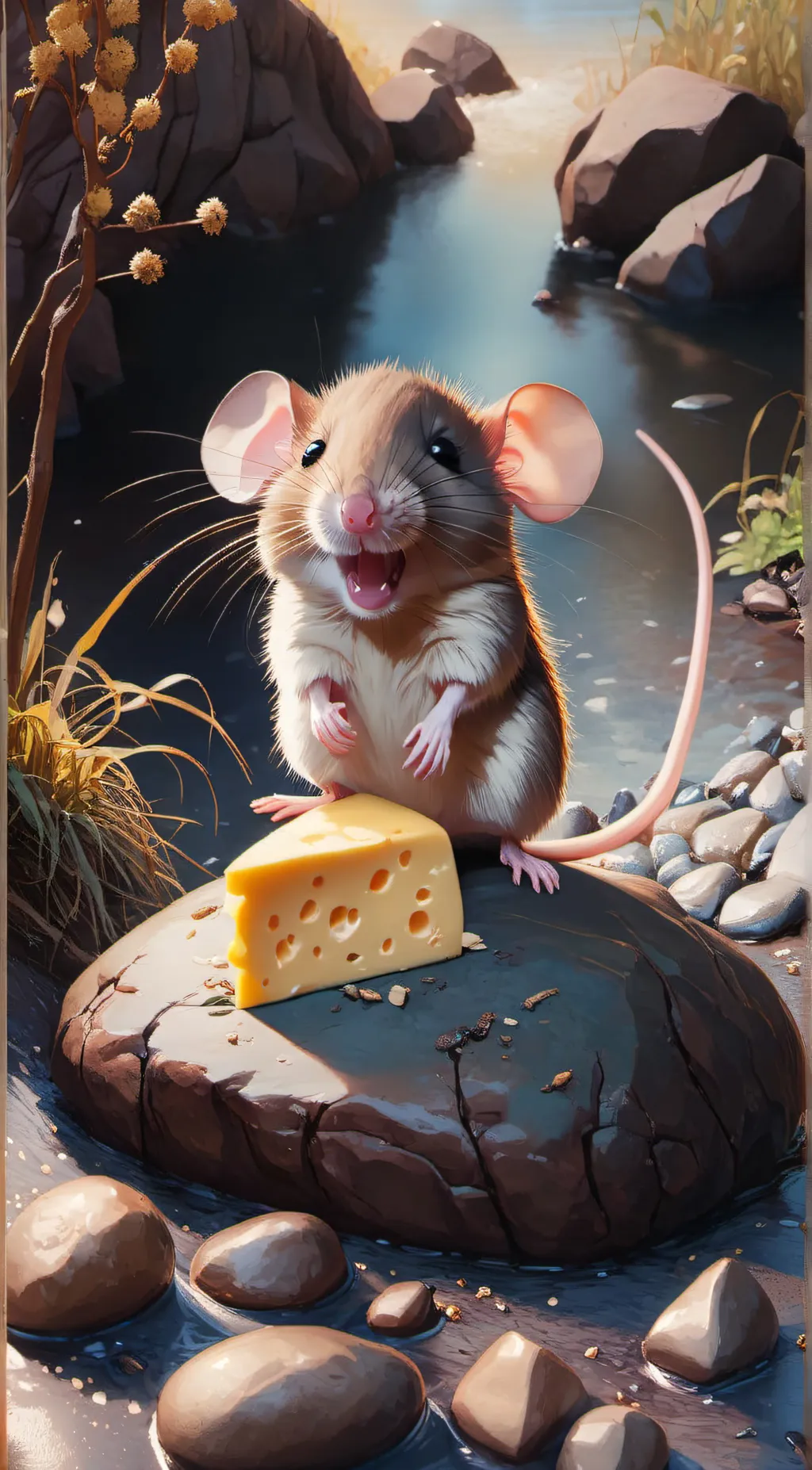 ai character: baby mouse  background