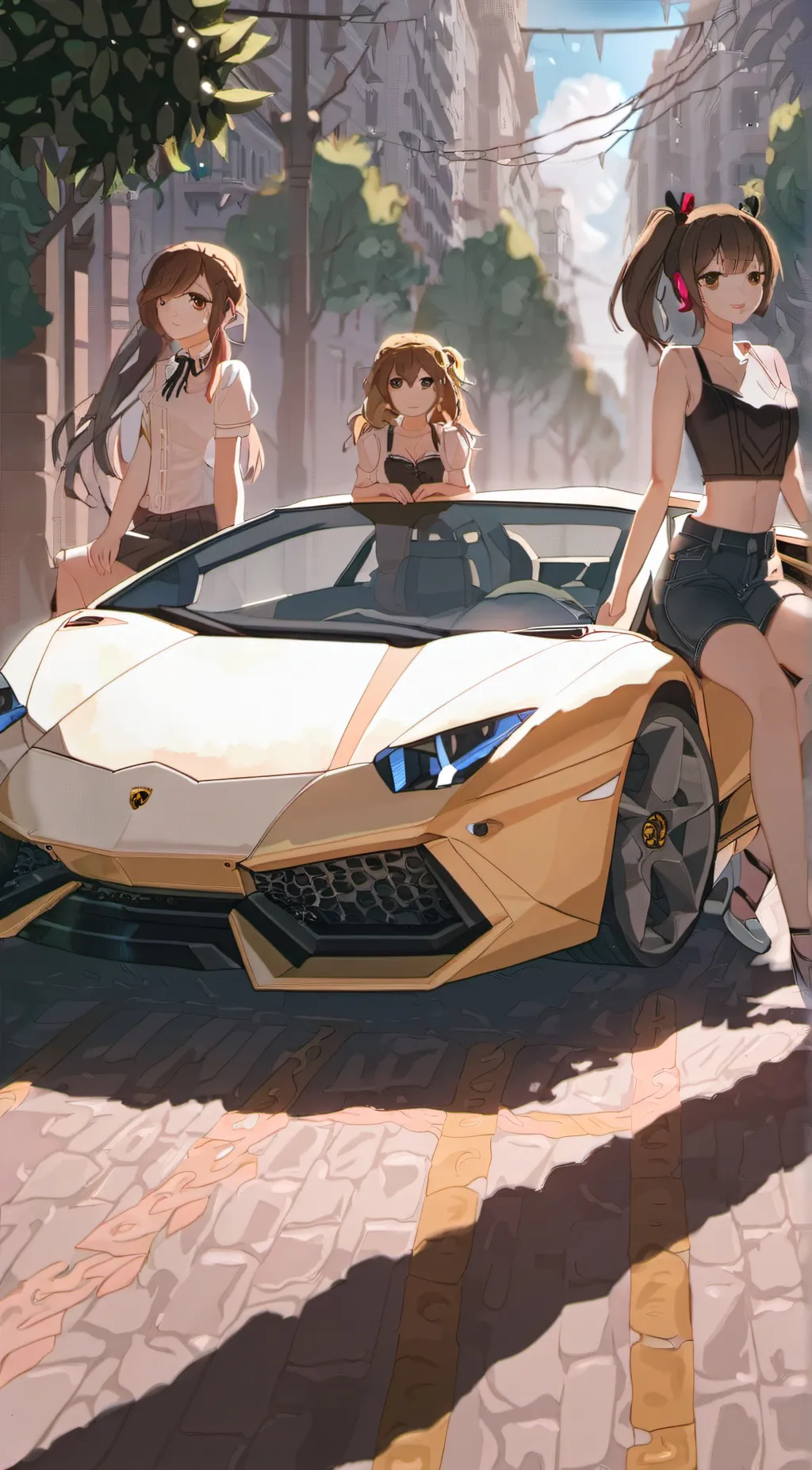 ai character: three girls background