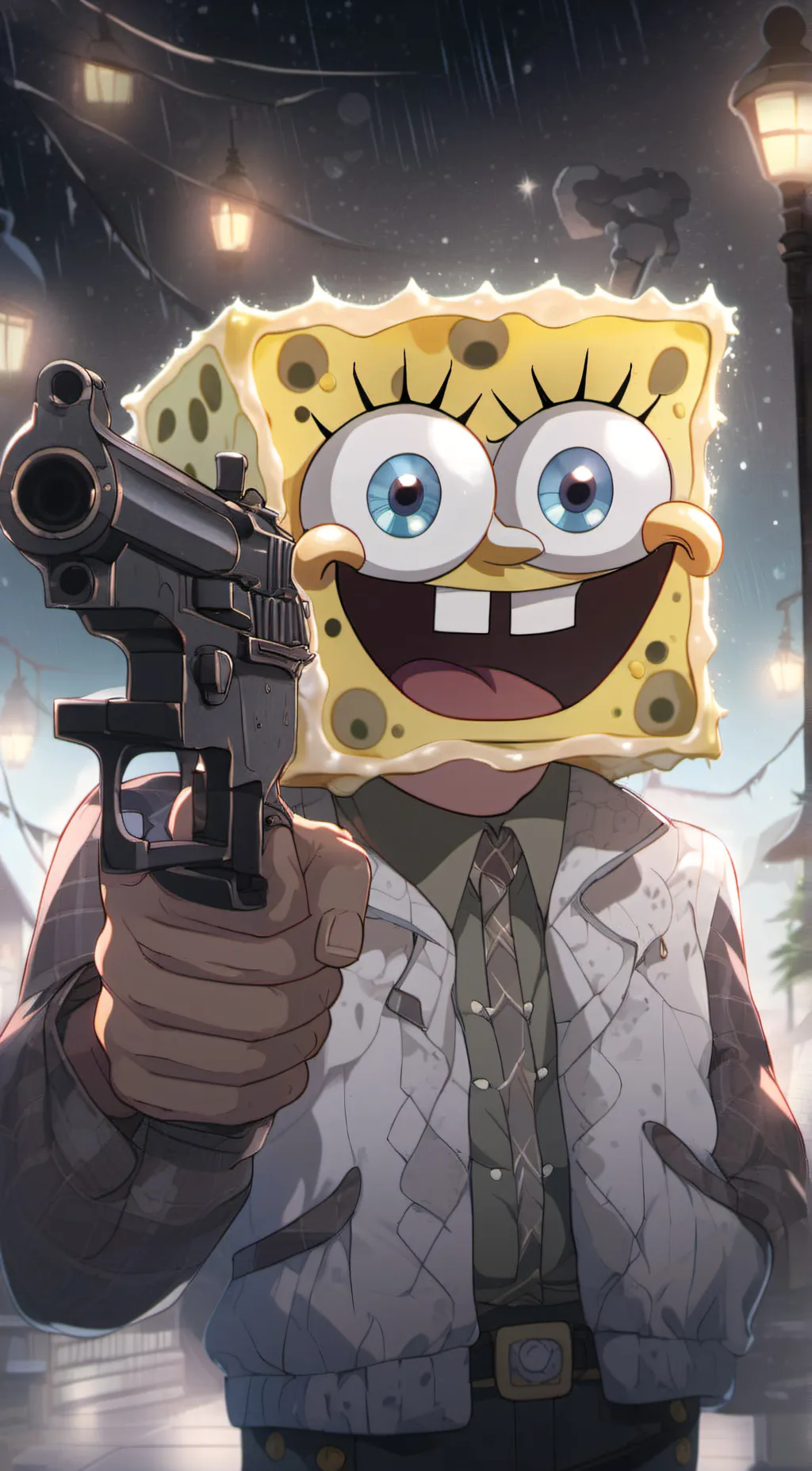 ai character: Gangster Sponge background